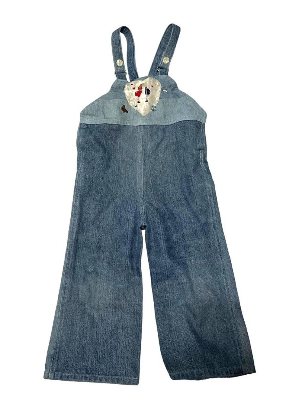 Vtg Handmade Denim Bib Overalls Sz 1 Year Embellished Lee Jeans Source Kids